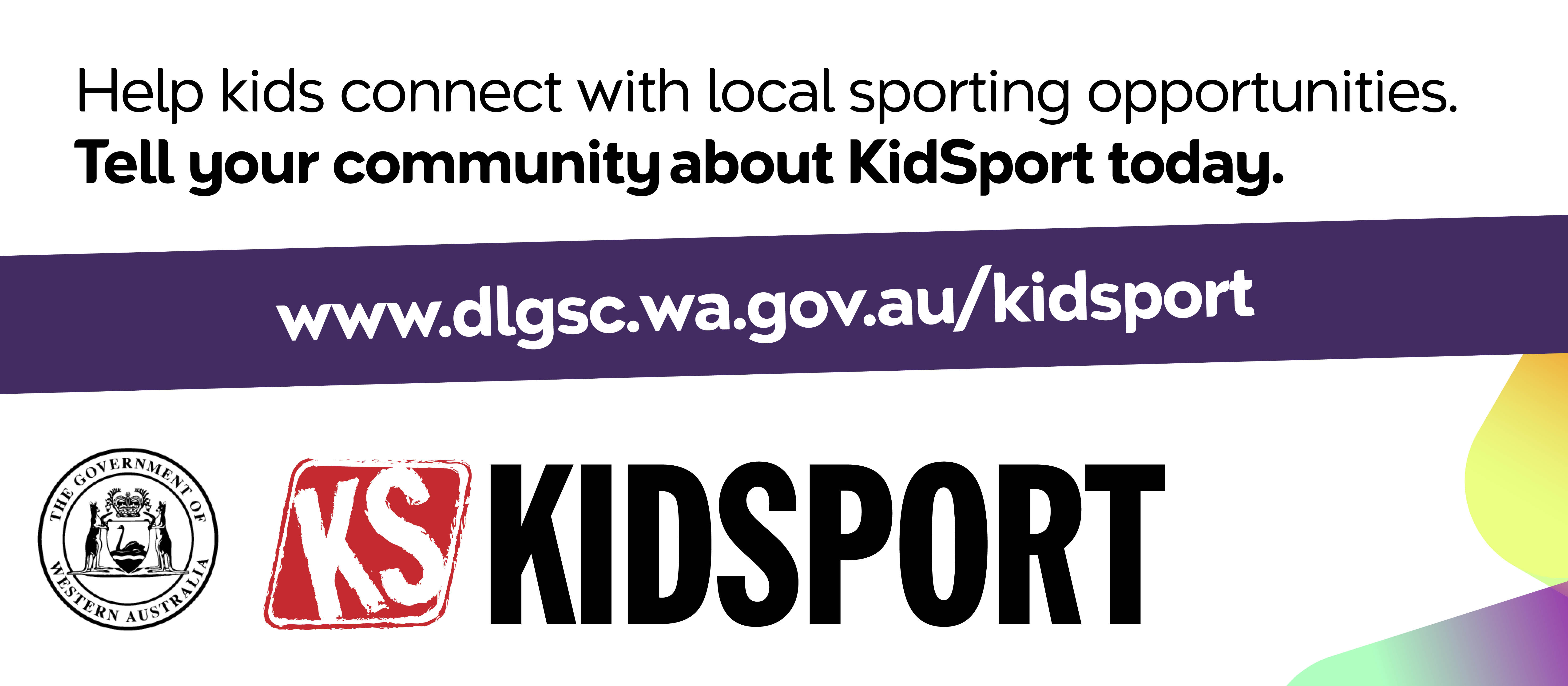 Graphic social media tile to promote KidSport