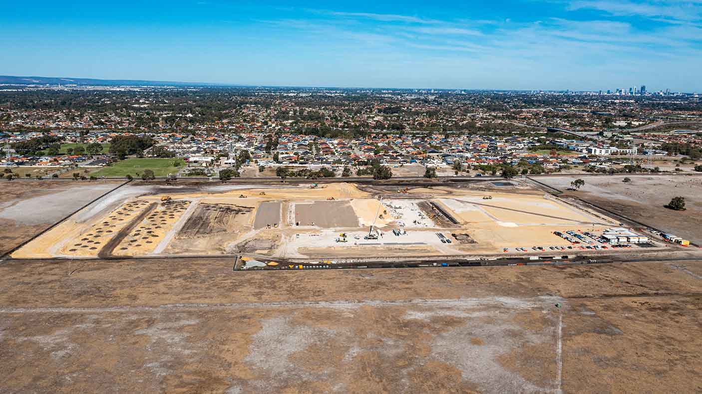 Arial photograph of the construction site in Malaga