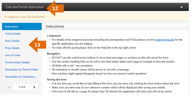 Calcutta permit lodgment guide 12 to 13