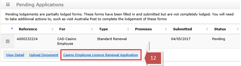 Casino Employee Licence Renewal step 12