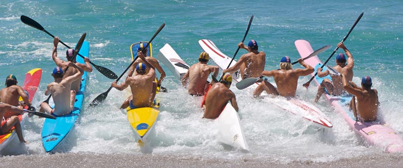 Paddle boarders at the beach